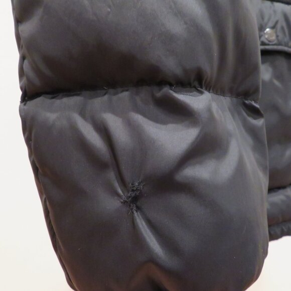 Men Large Black Puffer Jacket Eddie Bauer Goose Down Hood Lightweight Quilted - Picture 6 of 16